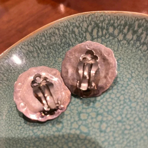 Sterling Vintage Clip On Engraved Earrings Stunning - Picture 4 of 10